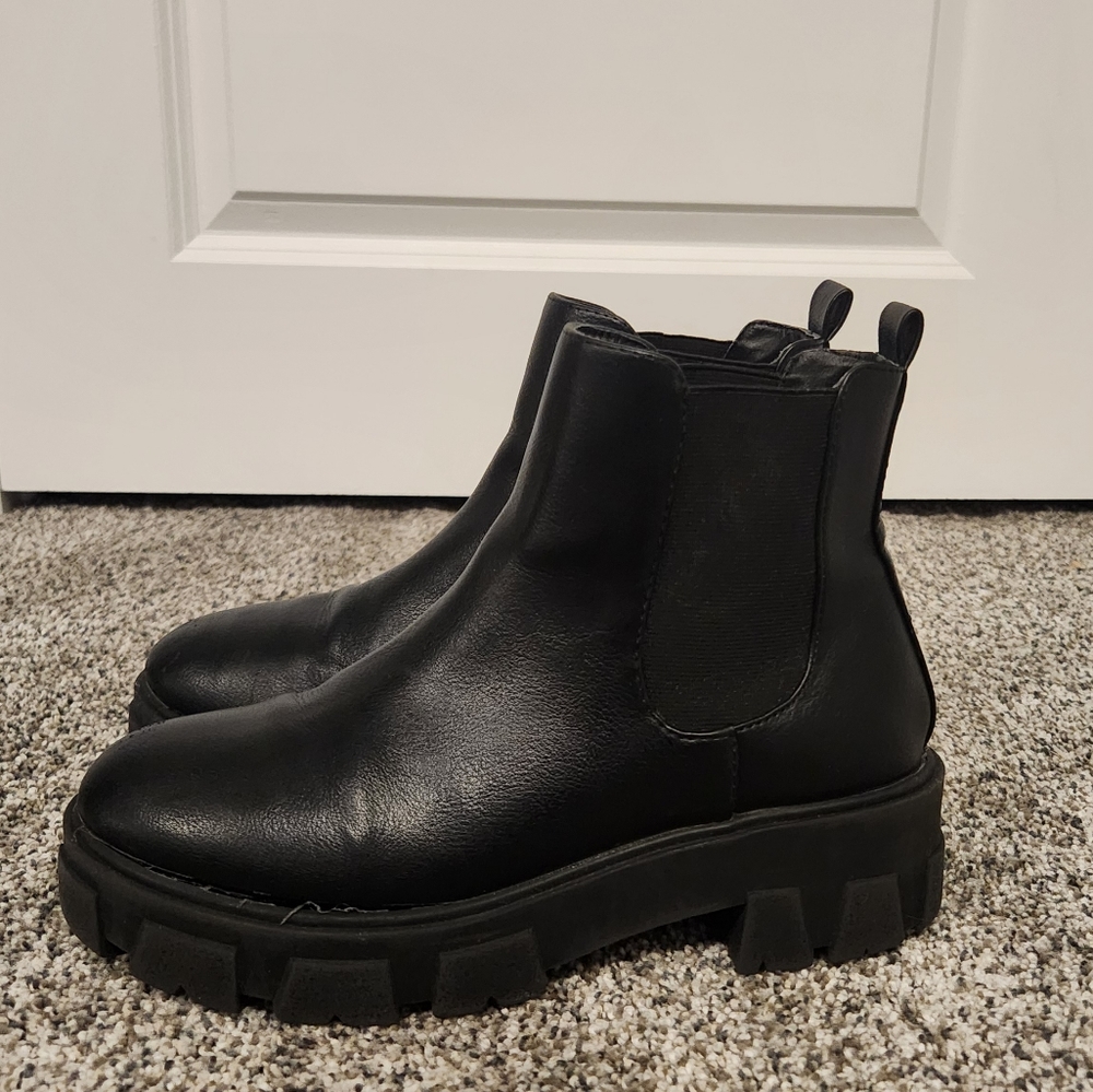 Black platform boots